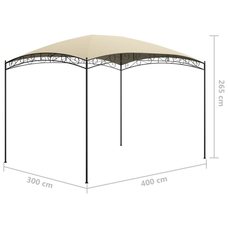 vidaXL Altánok 3x4x2,65 m krémový 180 g/m²