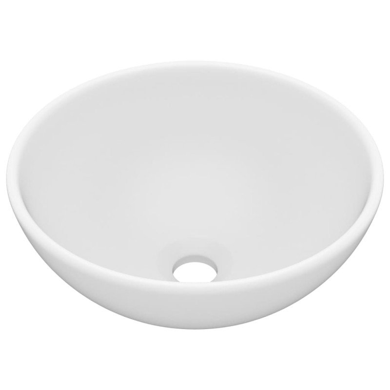 vidaXL Luxusné umývadlo, okrúhle, matné biele 32,5x14 cm, keramika