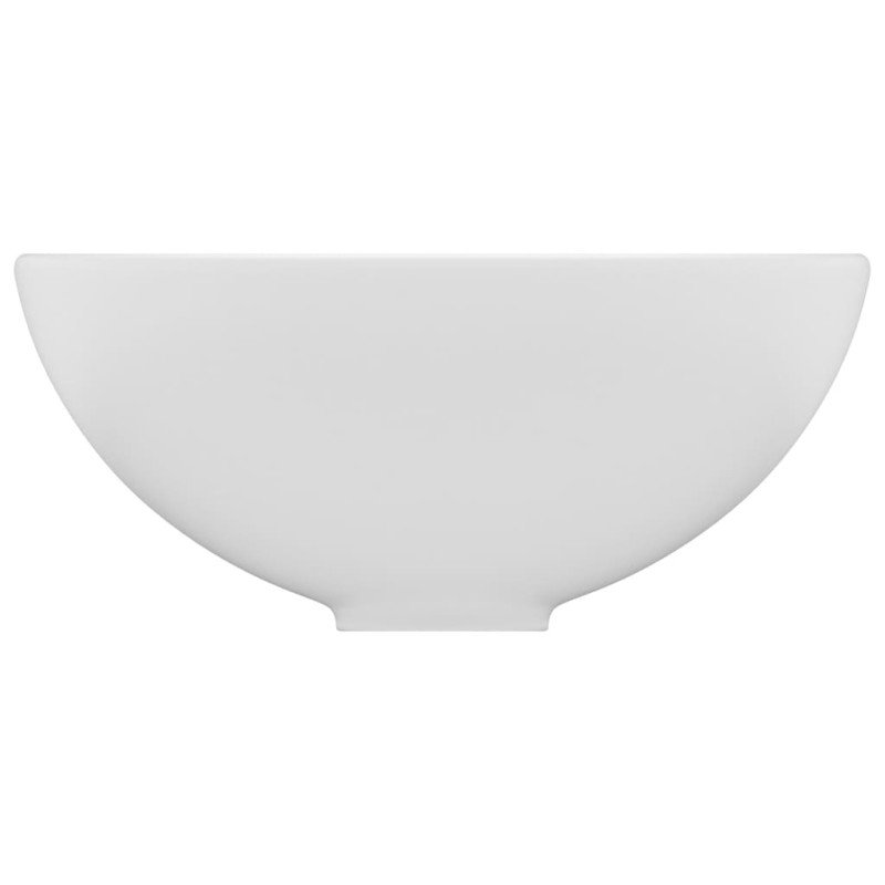 vidaXL Luxusné umývadlo, okrúhle, matné biele 32,5x14 cm, keramika