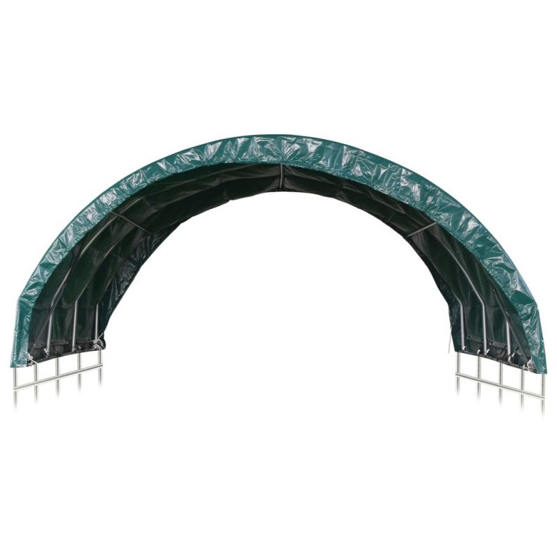 vidaXL Prístrešok pre dobytok PVC 3,7x3,7 m zelený