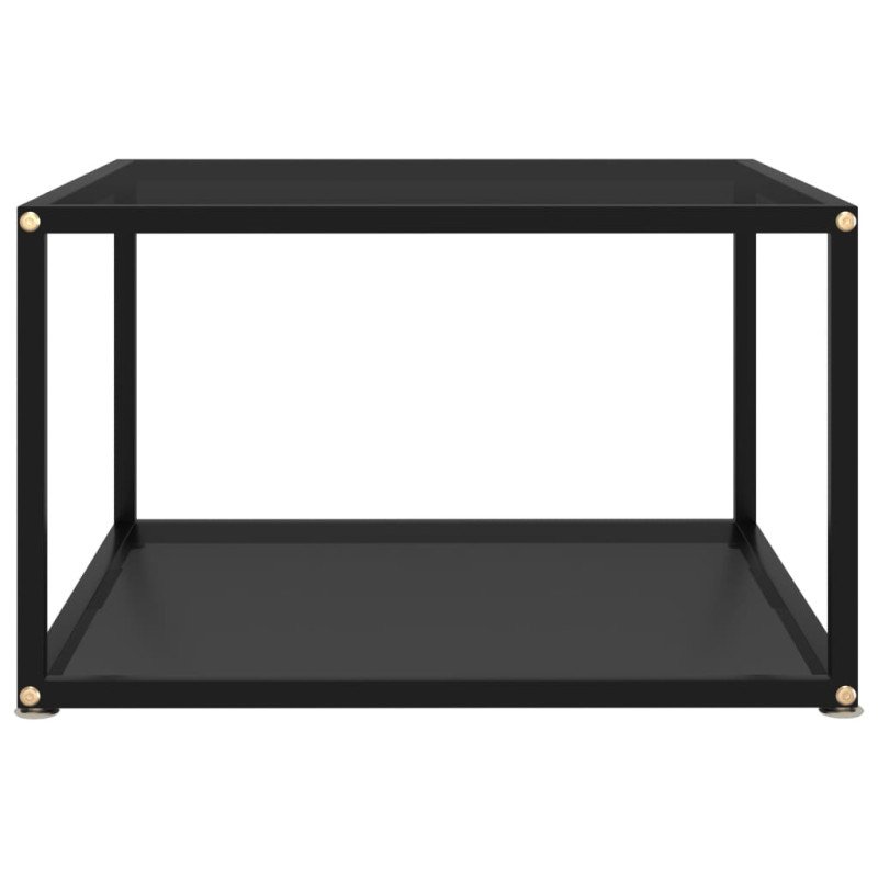 vidaXL Konferenčný stolík, čierny 60x60x35 cm, tvrdené sklo
