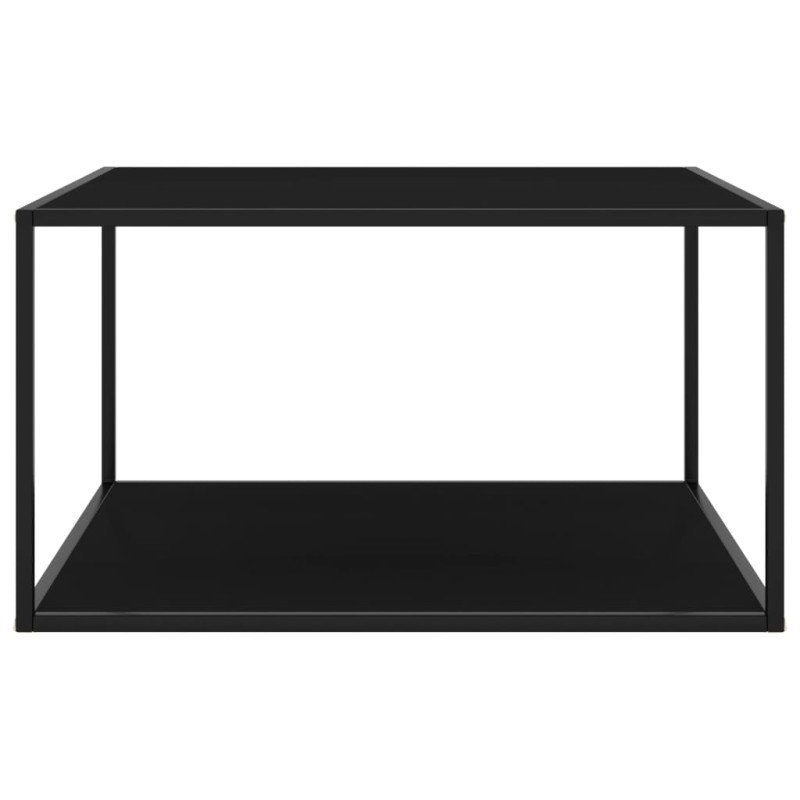 vidaXL Konferenčný stolík, čierny, čierne sklo 90x90x50 cm