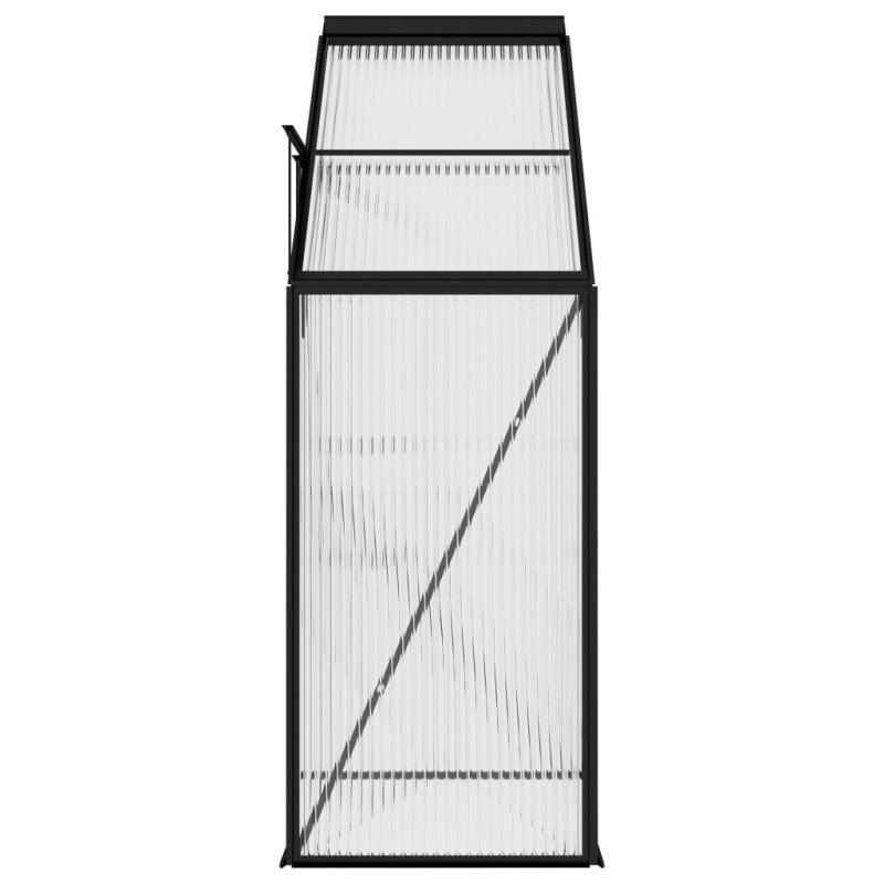 vidaXL Skleník, antracitový, hliník 1,38 m³