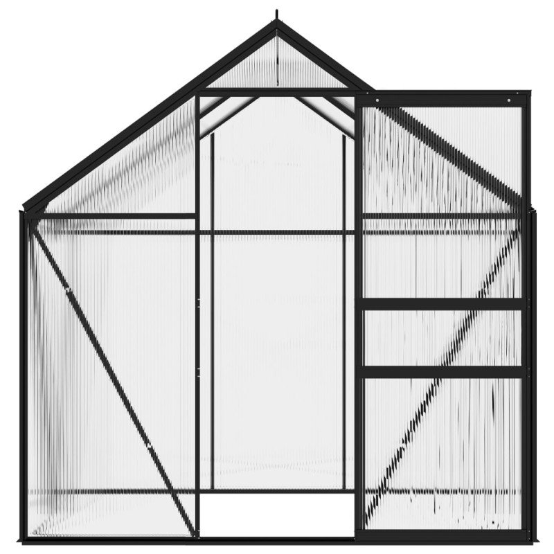 vidaXL Skleník, antracitový, hliník 2,47 m²