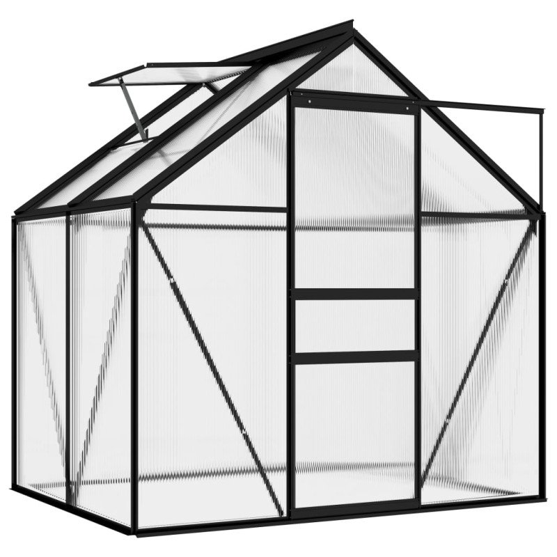 vidaXL Skleník, antracitový, hliník 2,47 m²