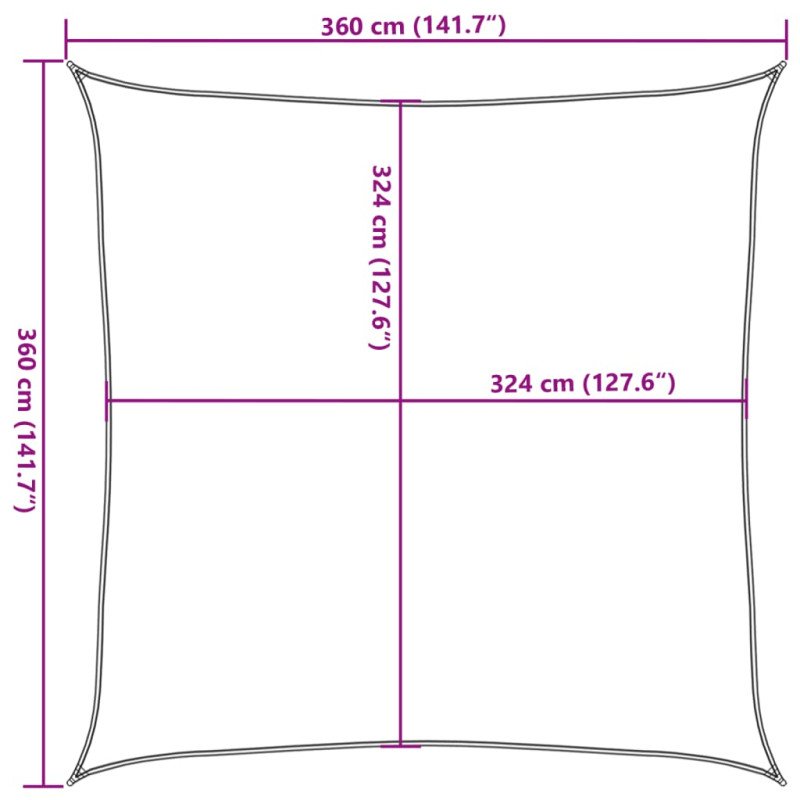 vidaXL Tieniaca plachta 160 g/m² oranžová 3,6x3,6 m HDPE