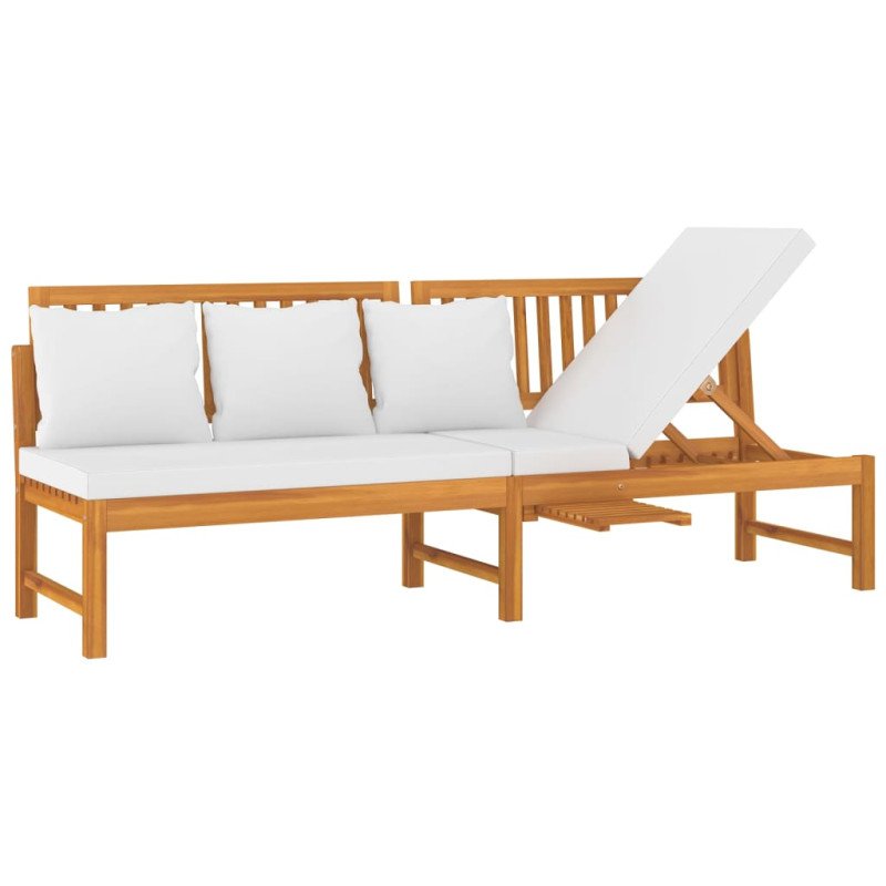 vidaxL Denná posteľ s krémovým vankúšom 200x60x75 cm akáciový masív 