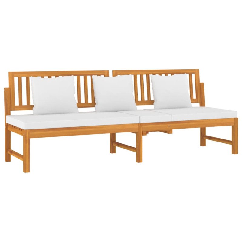 vidaxL Denná posteľ s krémovým vankúšom 200x60x75 cm akáciový masív 