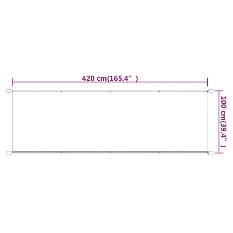 vidaXL Vertikálna markíza sivohnedá 100x420 cm oxfordská látka