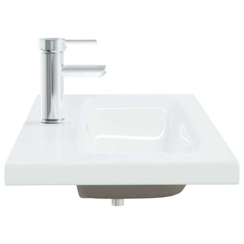 vidaXL Vstavané umývadlo s batériou 91x39x18 cm keramika biele