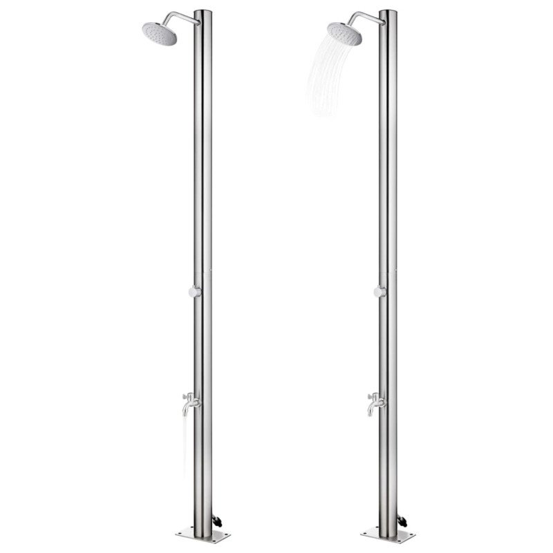 vidaXL Záhradná sprcha 215 cm nehrdzavejúca oceľ 