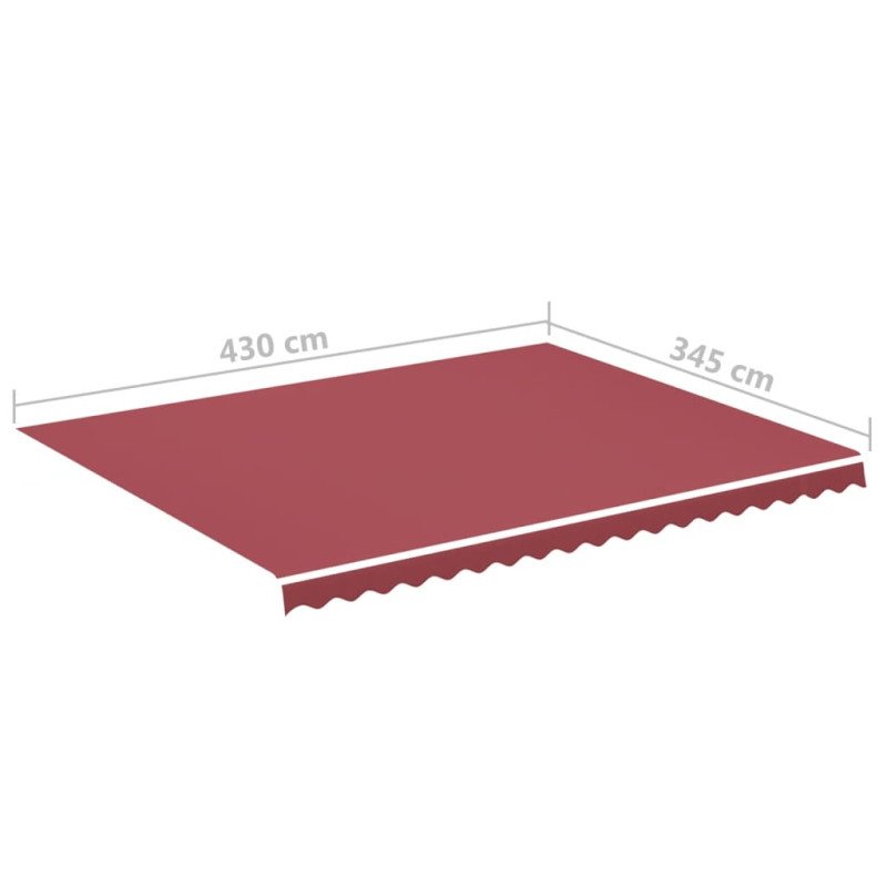 vidaXL Náhradná látka na markízu burgundská červená 4,5x3,5 m