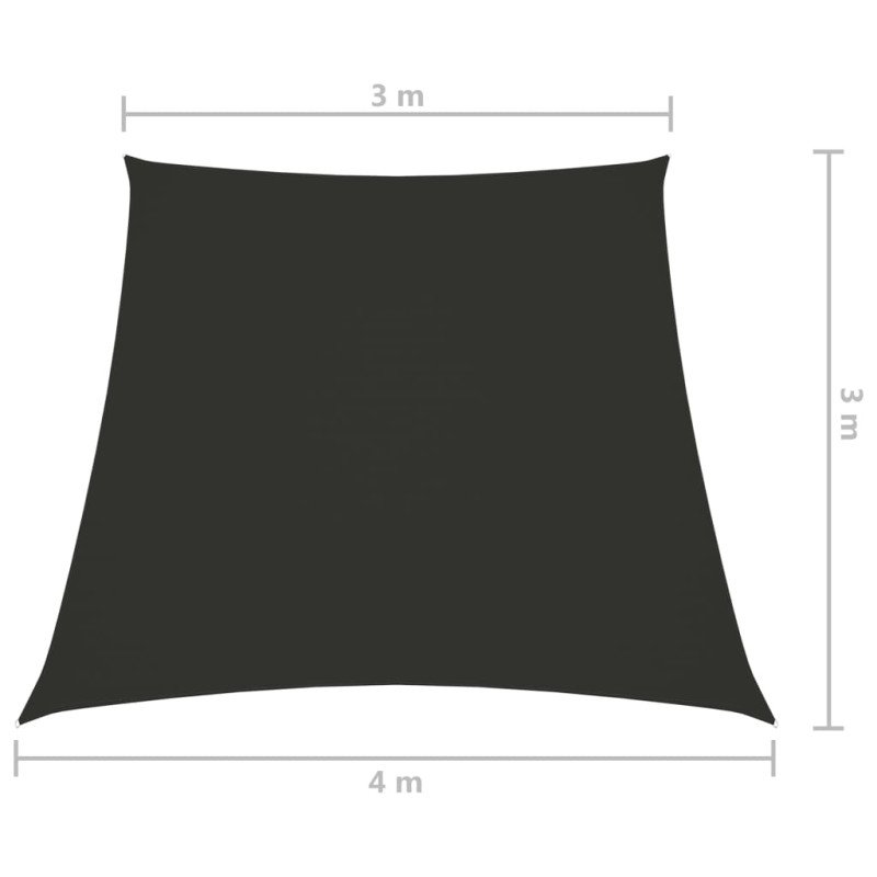 vidaXL Tieniaca plachta, oxford, lichobežníková 3/4x3 m, antracitová