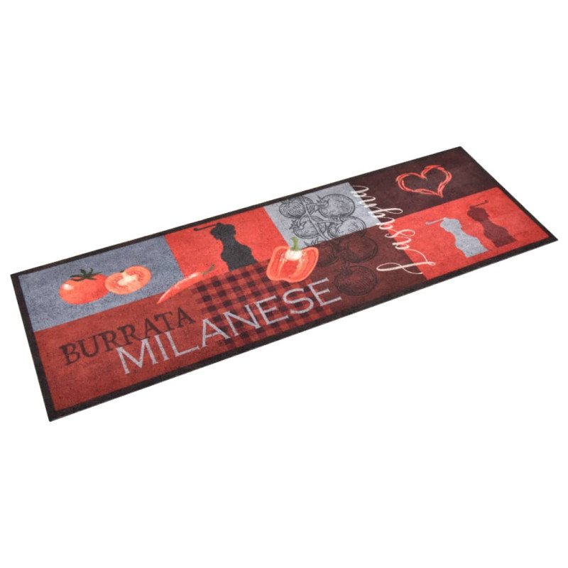 vidaXL Kuchynský koberec prateľný rajčinový dizajn 60x180 cm