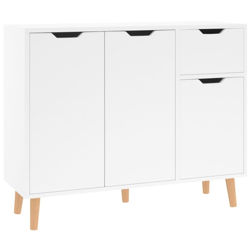 vidaXL Komoda, lesklá biela 90x30x72 cm, kompozitné drevo