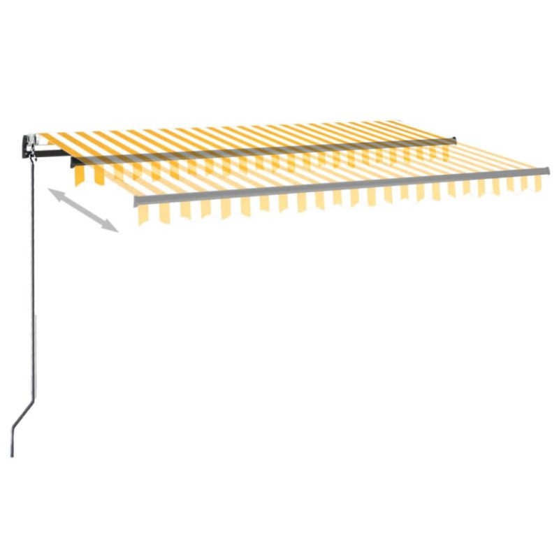 vidaXL Automaticky zaťahovacia markíza 450x300 cm žltá a biela