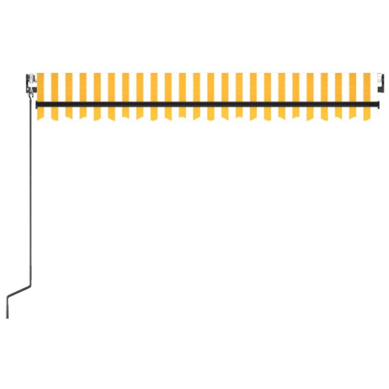 vidaXL Automaticky zaťahovacia markíza 450x300 cm žltá a biela