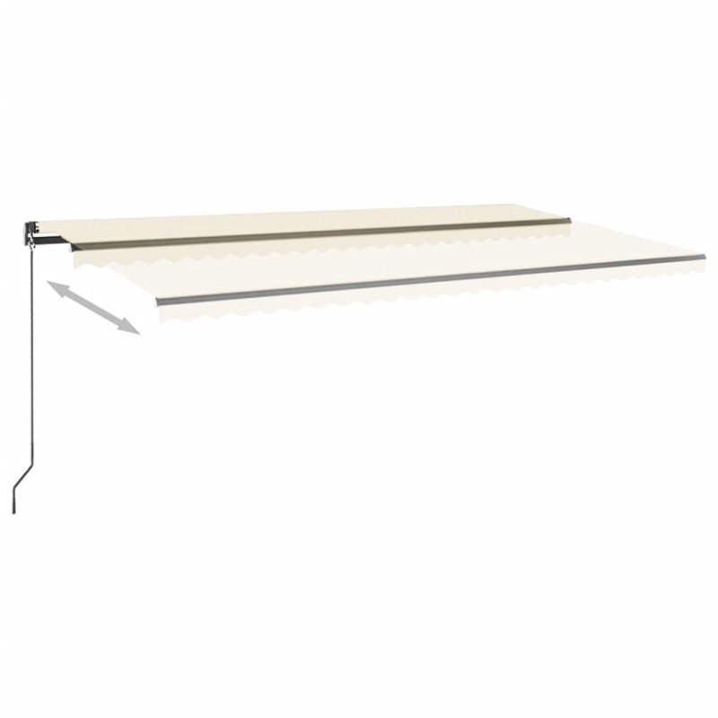 vidaXL Samostatne stojaca automatická markíza 600x350 cm krémová