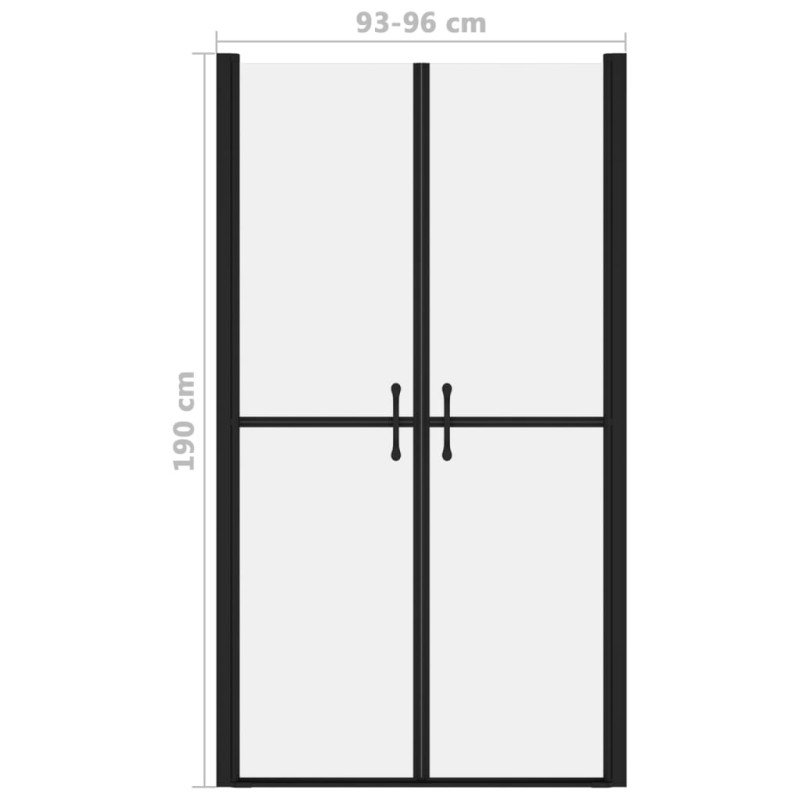 vidaXL Sprchové dvere mliečne ESG (93-96)x190 cm