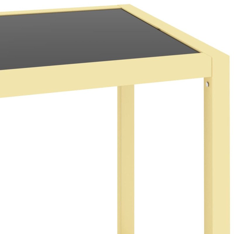 vidaXL Policový regál, čierny a priehľadný 100x36x90 cm, tvrdené sklo