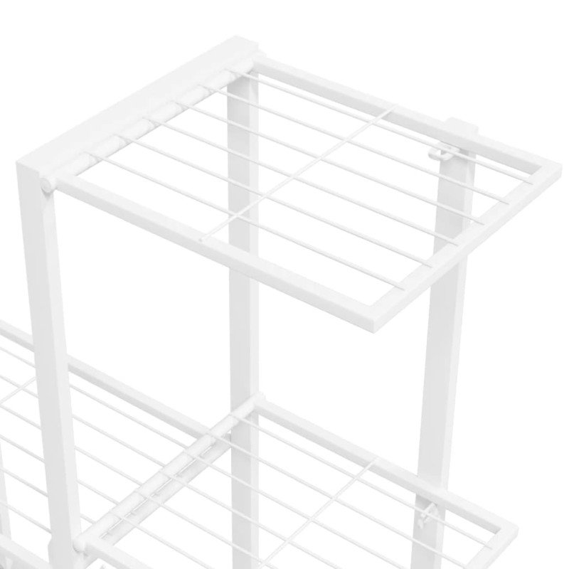 vidaXL Stojan na kvety s kolieskami 94,5x25x92,5 cm biely kovový