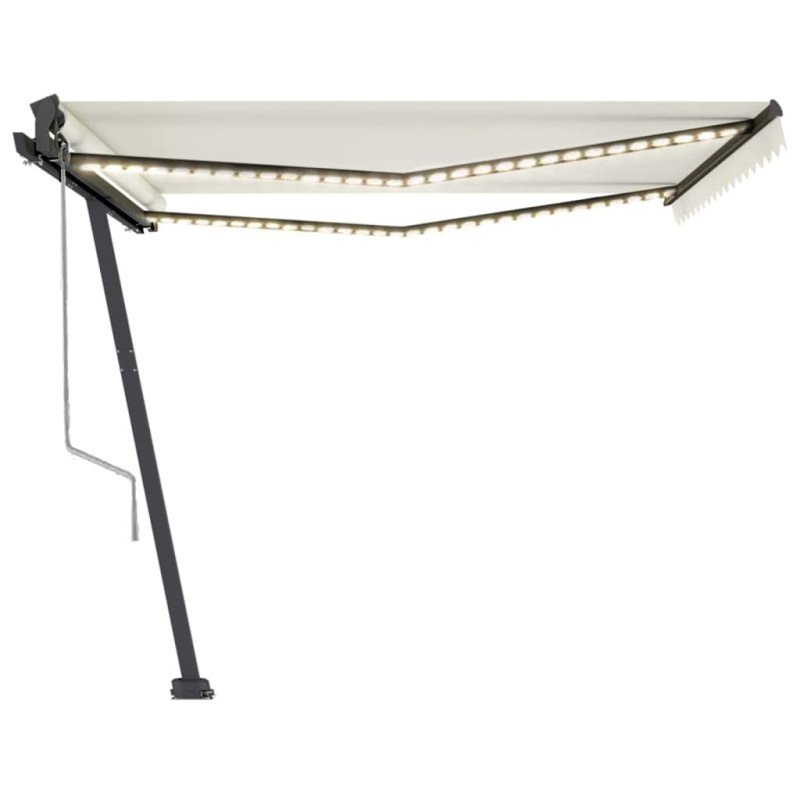 vidaXL Automatická markíza s LED a senzorom vetra 400x350 cm krémová