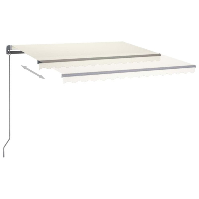 vidaXL Automatická markíza s LED a senzorom vetra 400x350 cm krémová