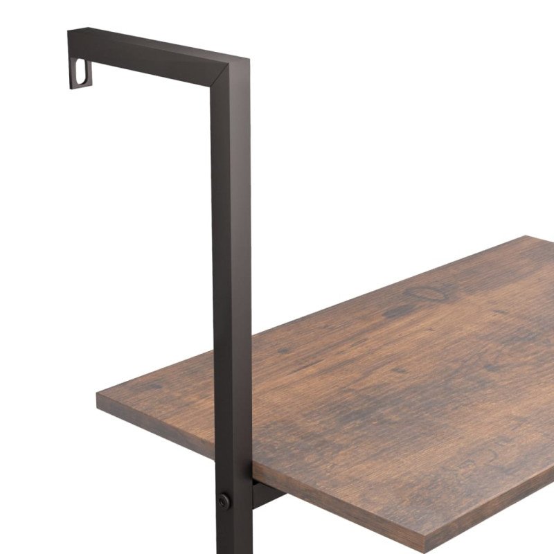 vidaXL Naklonený regál s 3 policami, tmavohnedo čierny 64x35x120,5 cm