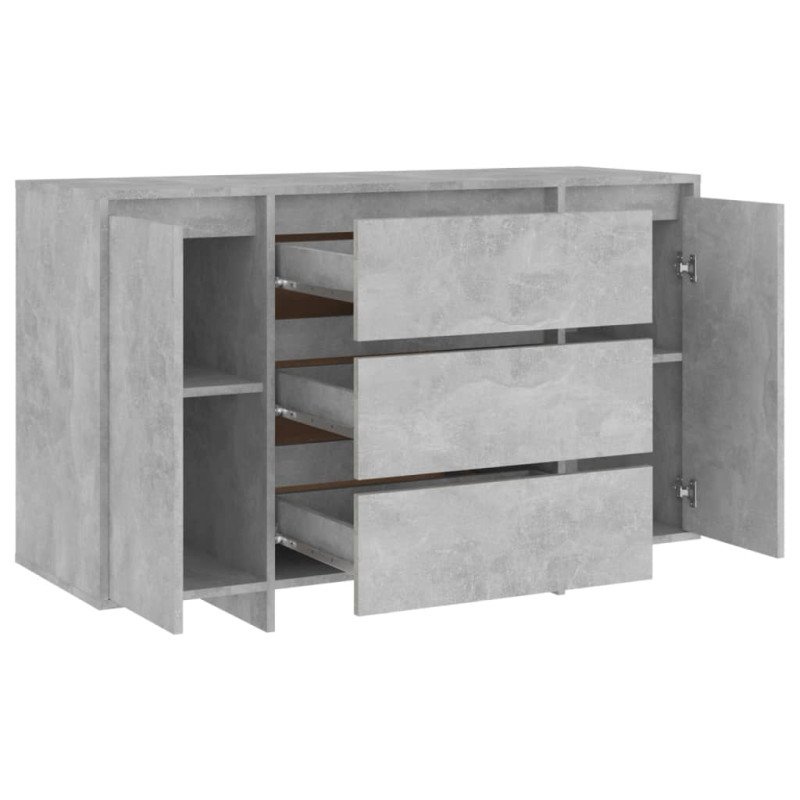 vidaXL Komoda s 3 zásuvkami betónová sivá 120x41x75 cm drevotrieska