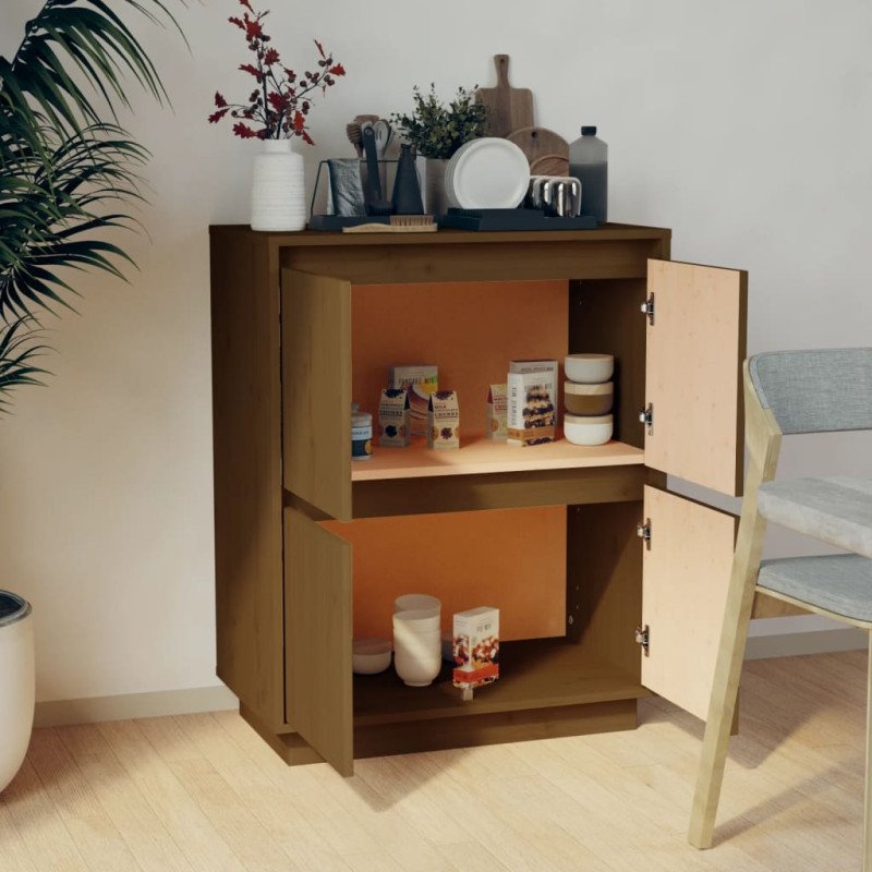 vidaXL Komoda, medovo hnedá 60x34x75 cm, borovicový masív