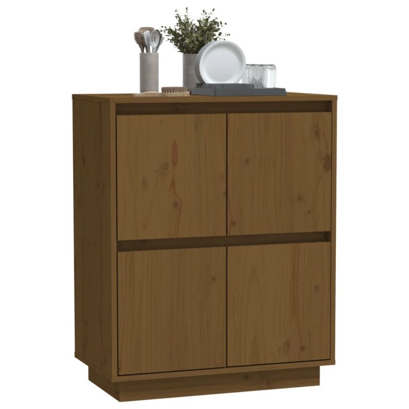 vidaXL Komoda, medovo hnedá 60x34x75 cm, borovicový masív