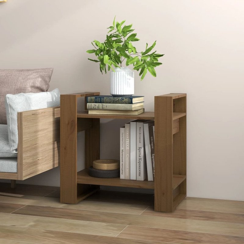vidaXL Knižnica/deliaca stena medovohnedá 60x35x57 cm masívna borovica