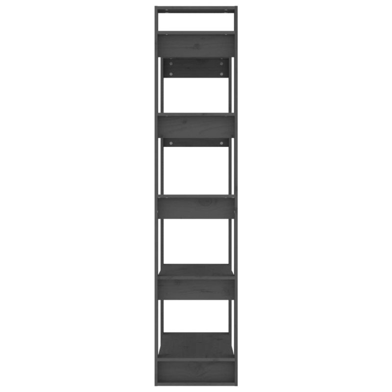 vidaXL Knižnica/deliaca stena sivá 80x35x160 cm masívne drevo