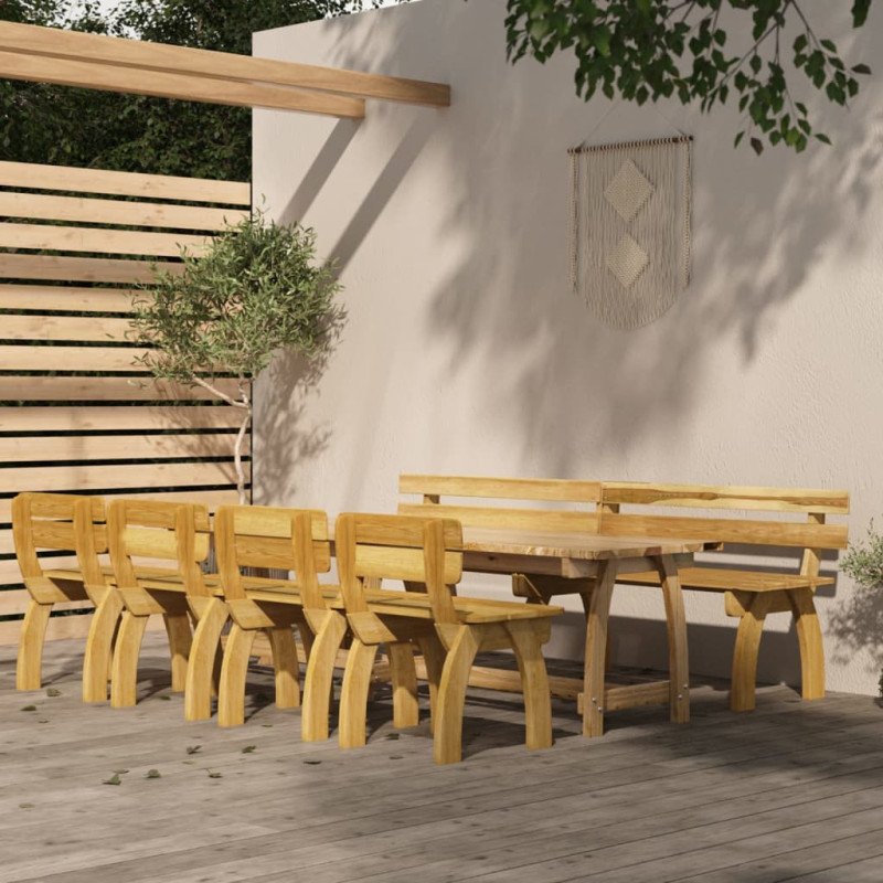 vidaXL 6-dielny záhradný jedálenský set impregnovaná borovica