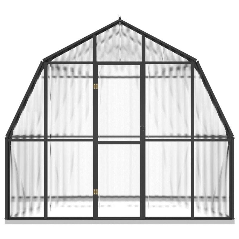 vidaXL Skleník s podkladovým rámom, antracitový 6,43 m², hliník