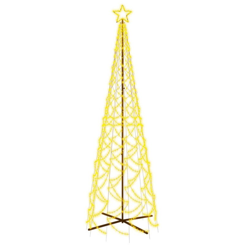vidaXL Vianočný stromček kužeľ teplý biely 500 LED 100x300 cm