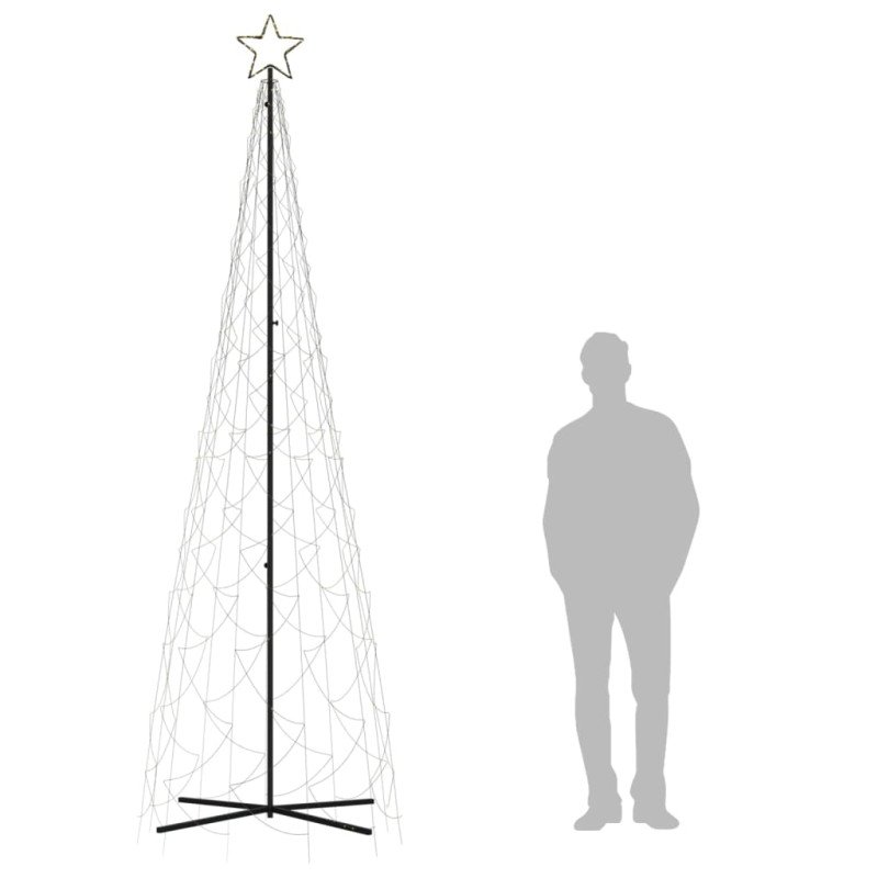 vidaXL Vianočný stromček kužeľ teplý biely 500 LED 100x300 cm