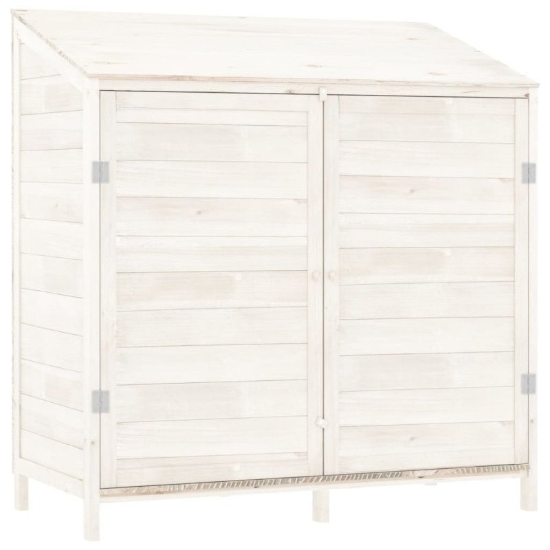 vidaXL Záhradná kôlňa biela 102x52x112 cm masívne jedľové drevo