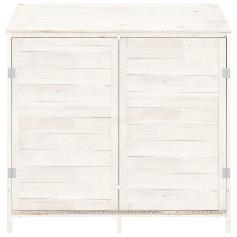 vidaXL Záhradná kôlňa biela 102x52x112 cm masívne jedľové drevo
