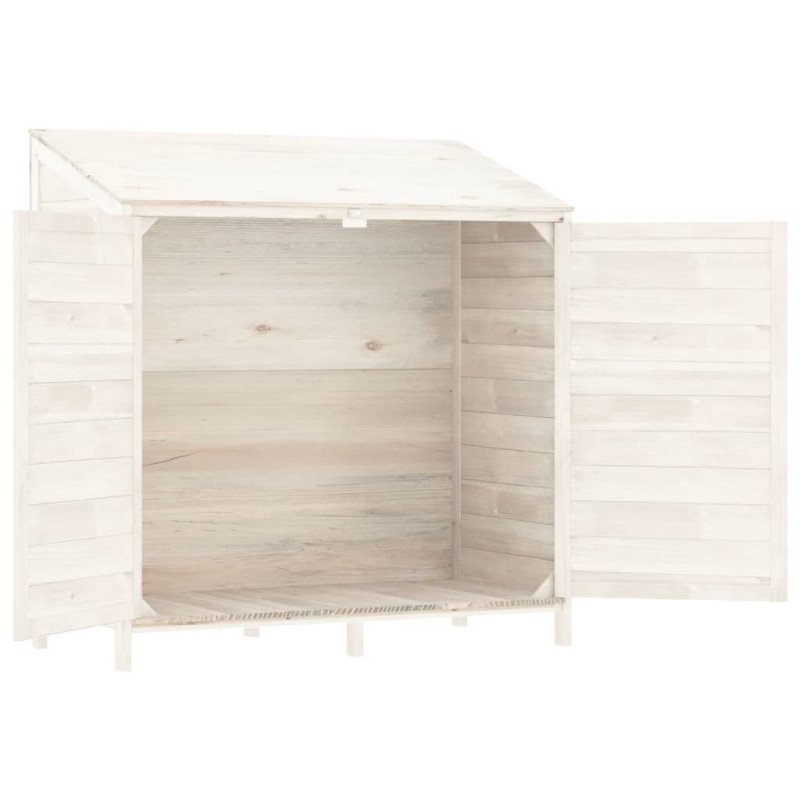 vidaXL Záhradná kôlňa biela 102x52x112 cm masívne jedľové drevo