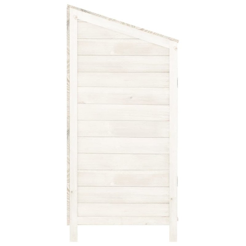 vidaXL Záhradná kôlňa biela 102x52x112 cm masívne jedľové drevo