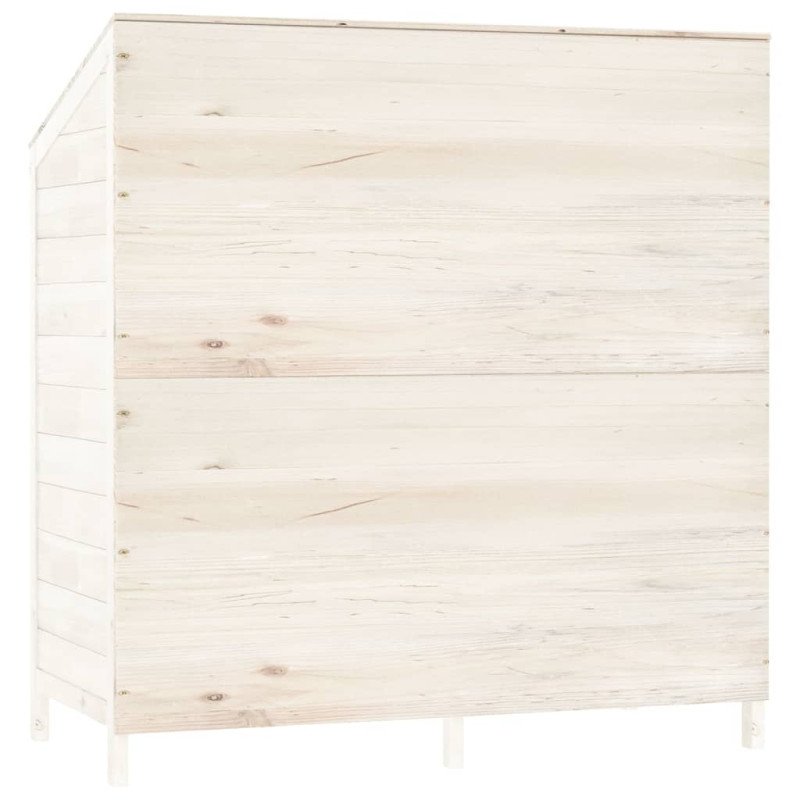 vidaXL Záhradná kôlňa biela 102x52x112 cm masívne jedľové drevo