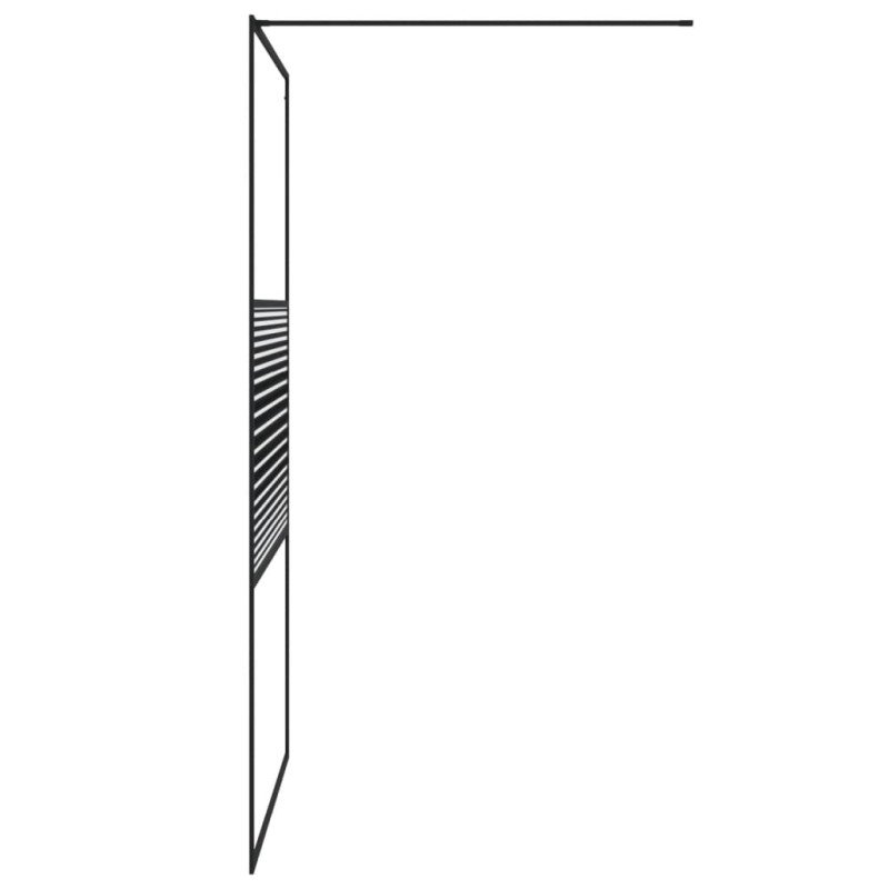 vidaXL Sprchová zástena čierna 115x195 cm priehľadné ESG sklo