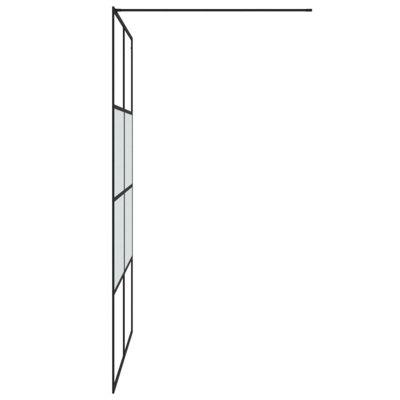 vidaXL Sprchová zástena čierna 140x195 cm polopriehľadné ESG sklo