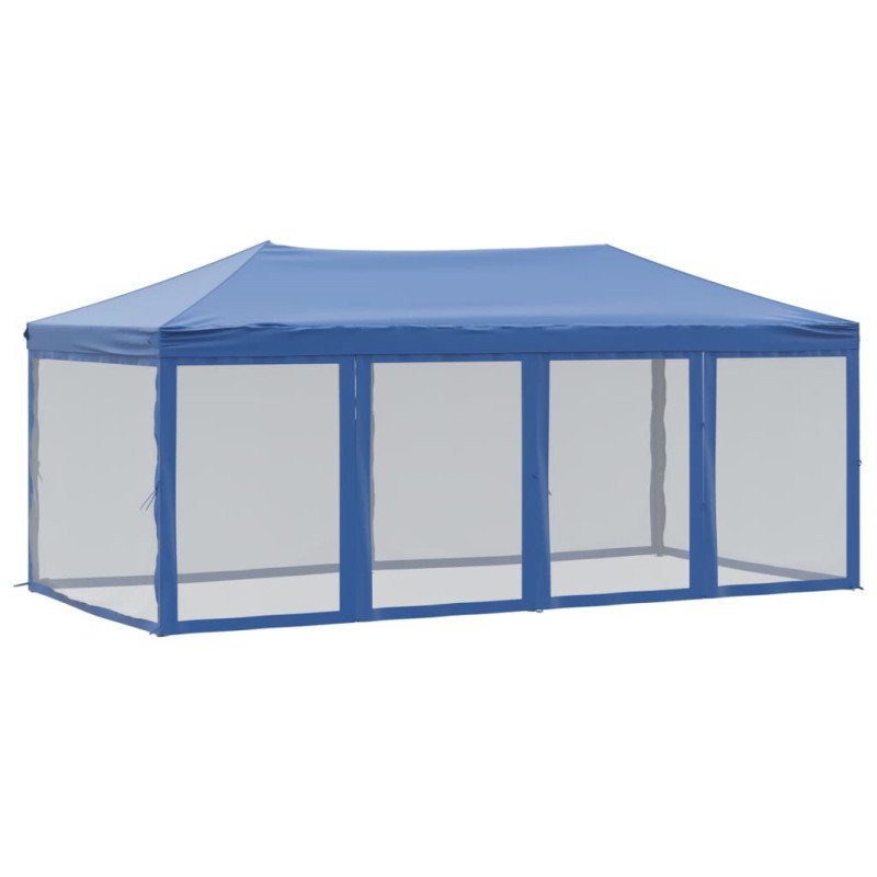 vidaXL Skladací párty stan s bočnými stenami modrý 3x6 m