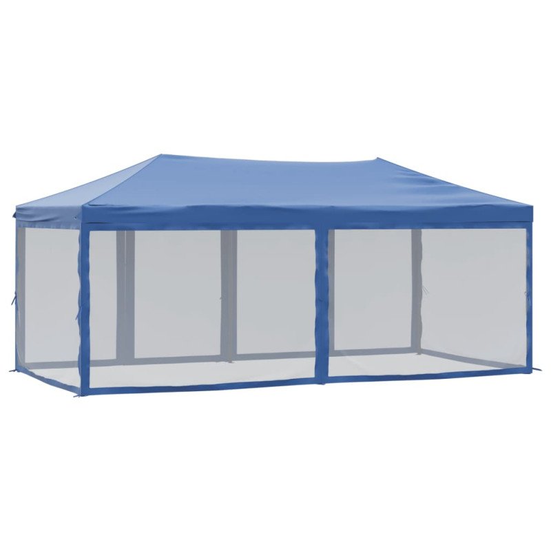 vidaXL Skladací párty stan s bočnými stenami modrý 3x6 m