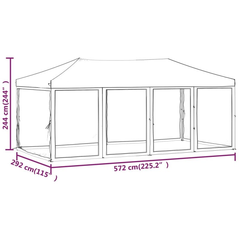 vidaXL Skladací párty stan s bočnými stenami modrý 3x6 m