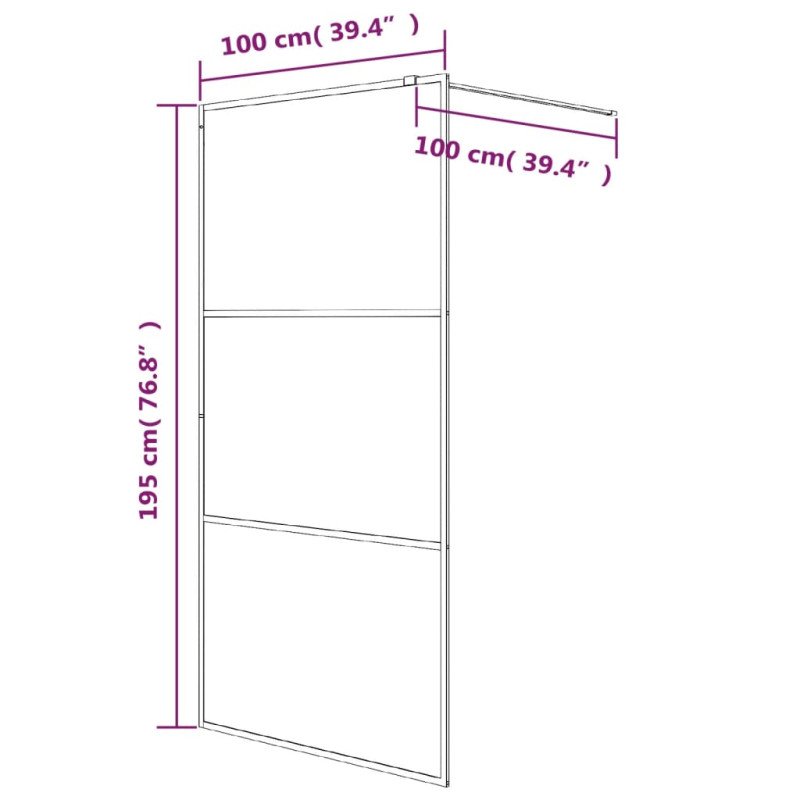 vidaXL Sprchová zástena biela 100x195 cm priehľadné ESG sklo