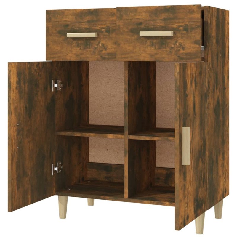 vidaXL Komoda dymový dub 69,5x34x89 cm spracované drevo