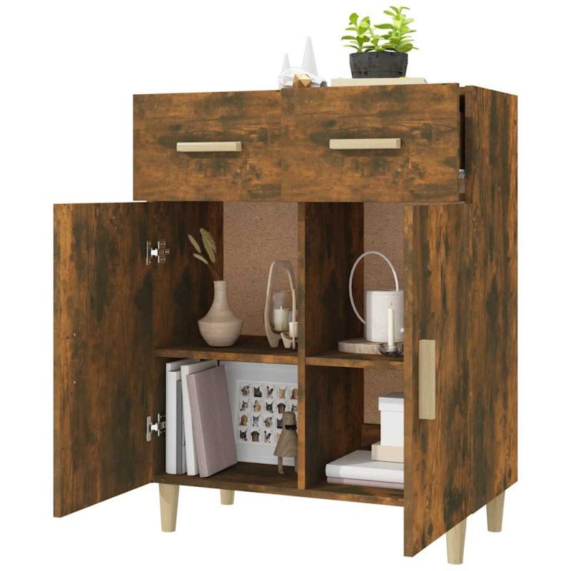 vidaXL Komoda dymový dub 69,5x34x89 cm spracované drevo